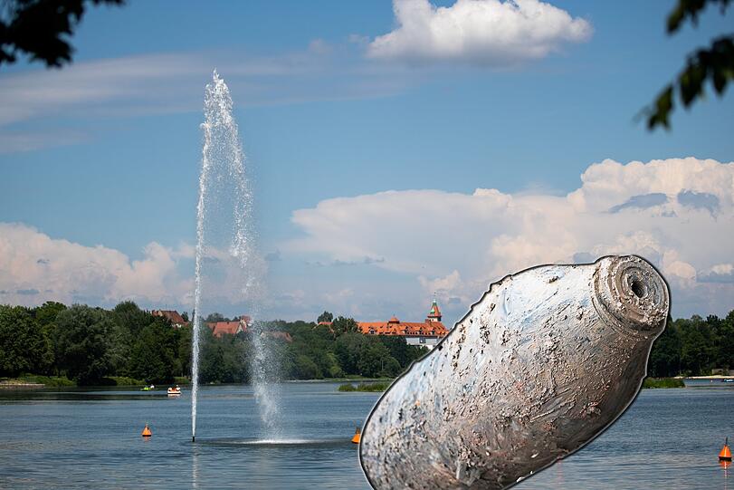 Im Wöhrder See in Nürnberg gibt eine Bombe ein Rätsel auf.