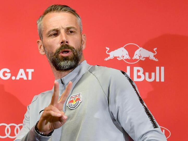 Marco Rose, aktuell Trainer von Red Bull Salzburg, bei der Pressekonferenz zum Thema "Zukunft von Trainer Marco Rose".