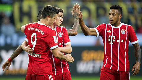 Gespannt auf den Bundesliga-Start: Robert Lewandowski, Sebastian Rudy und Corentin Tolisso (von links).