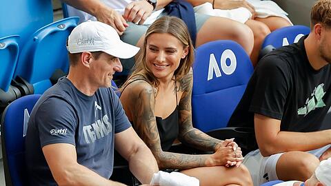 Sophia Thomalla in der Spielerloge bei den Australian Open.