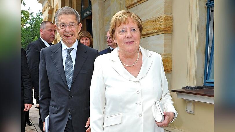Angela Merkel und Joachim Sauer anl&auml;sslich der Er&ouml;ffnung der Richard-Wagner-Festspiele im Juli 2025 in Bayreuth.