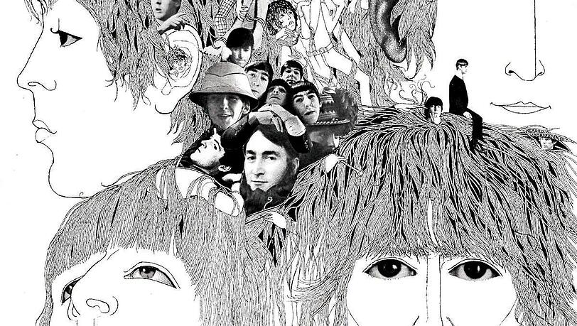 Das ber&uuml;hmte von Klaus Voormann gestaltete Cover des Beatles-Albums &bdquo;Revolver&ldquo;.