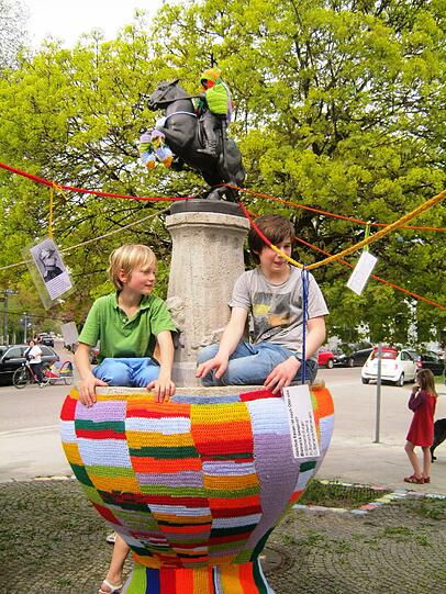 Das Ergebnis der Häkel- und Strickaktion kann sich sehen lassen.