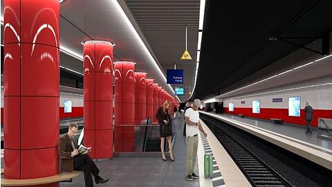 Der Hauptbahnhof bleibt rot. Bei der Farbgebung orientiert sich die S-Bahn an den olympischen Farben von 1972.