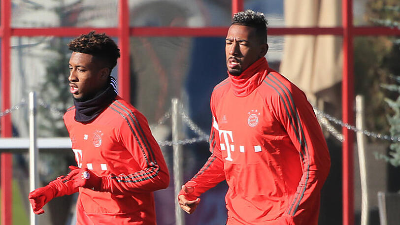 Wieder im Mannschaftstraining: Kingsley Coman (links) und Jérôme Boateng.