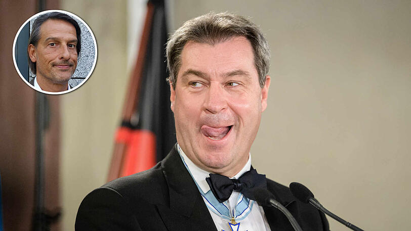 Schalk im Nacken: Ministerpräsident Markus Söder (CSU) lacht auf dem Neujahrsempfang der bayerischen Staatsregierung in der Residenz. Clemens Hagen über Söders Verzicht auf eine Kanzlerkandidatur.