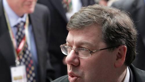 Nackt dargestellt und darüber nicht amüsiert: Brian Cowen. Nackt dargestellt und darüber nicht amüsiert: Brian Cowen.