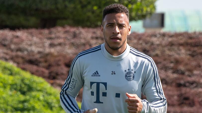 Corentin Tolisso, Mittelfeldspieler von FC Bayern, während einer Übungseinheit des FC Bayern München.