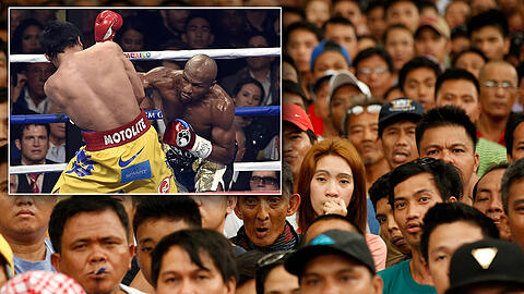 Floyd Mayweather feiert einen klaren Punktsieg über Manny Pacquiao