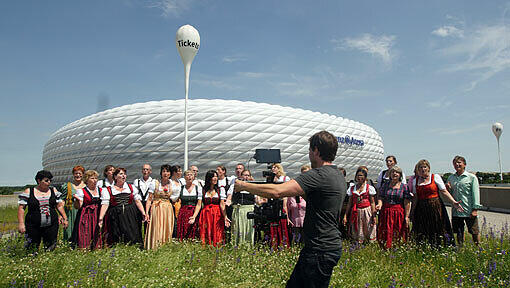 In und vor der Allianz Arena wurde das Musikvideo zum "Bayernlied" gedreht.