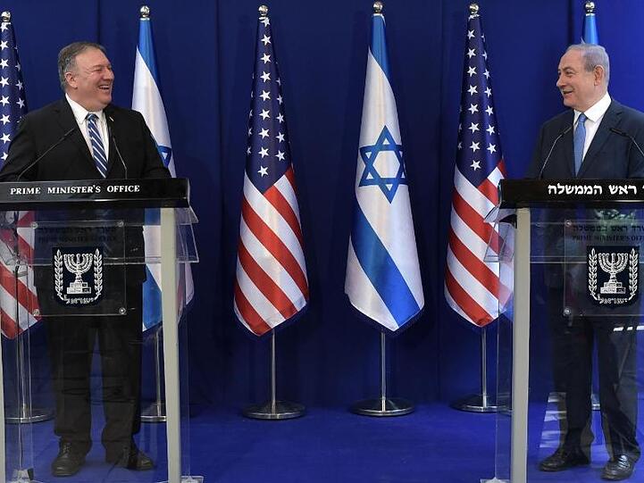 US-Außenminister Mike Pompeo (l.) und Israels Ministerpräsident Benjamin Netanjahu während einer gemeinsamen Pressekonferenz.
