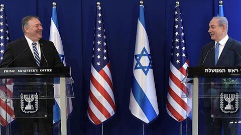 US-Außenminister Mike Pompeo (l.) und Israels Ministerpräsident Benjamin Netanjahu während einer gemeinsamen Pressekonferenz.