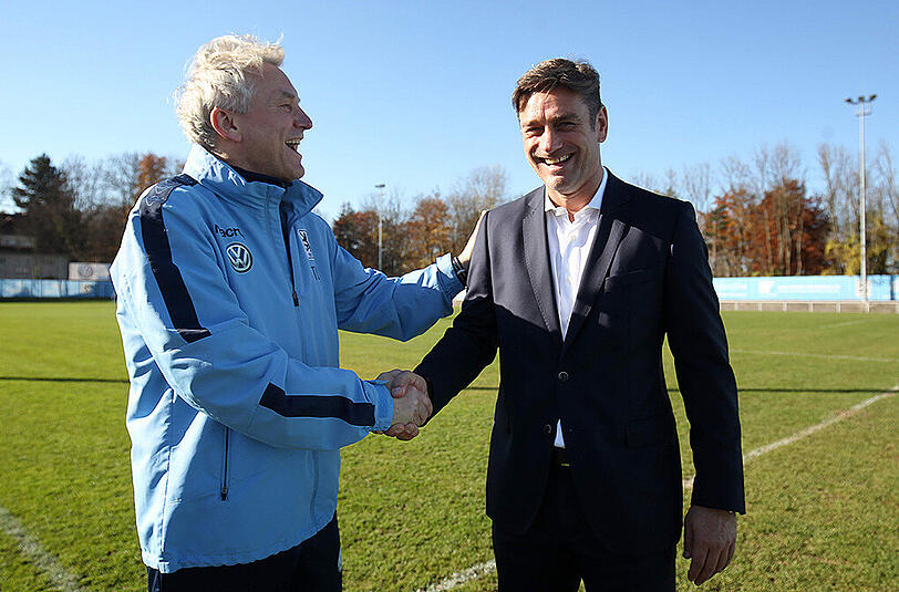 Neue Fußball-Fachkompetenz für den TSV 1860: Trainer Benno Möhlmann (l.) und Sportchef Oliver Kreuzer.