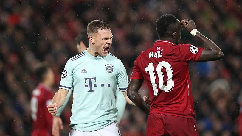 Joshua Kimmich (li.) lieferte für den FC Bayern beim FC Liverpool eine starke Leistung.