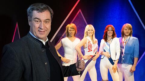 Markus Söder beim Besuch des ABBA-Museums auf einer Schweden-Reise im vergangenen Jahr. Bayerns Ministerpräsident hat ABBA auch auf seiner Sommerhit-Liste.