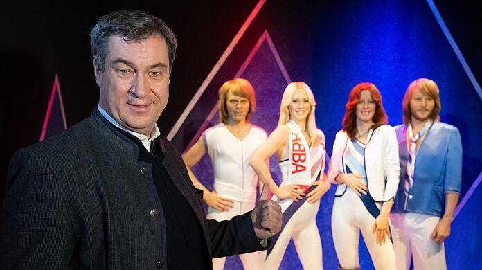 Markus Söder beim Besuch des ABBA-Museums auf einer Schweden-Reise im vergangenen Jahr. Bayerns Ministerpräsident hat ABBA auch auf seiner Sommerhit-Liste.