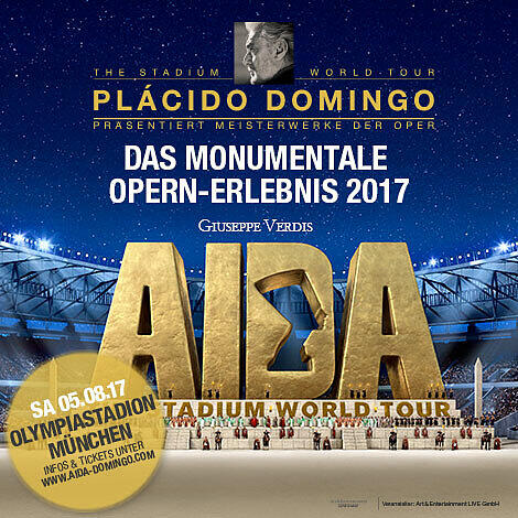 Stadion- Spektakel "AIDA" mit Maestro Placido Domingo als Dirigent.