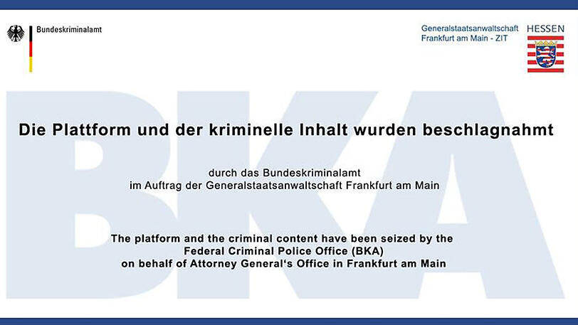Dieses Sicherstellungsbanner erscheint, wenn man die Darknet-Seite aufrufen will.