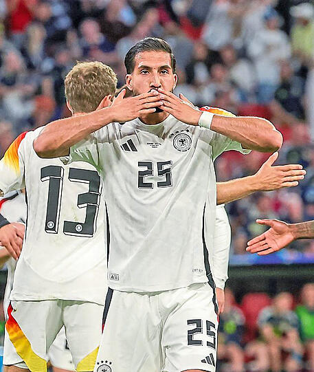 Tor zum 5:1 gegen Schottland: Nachrücker Emre Can.  Foto: dpa