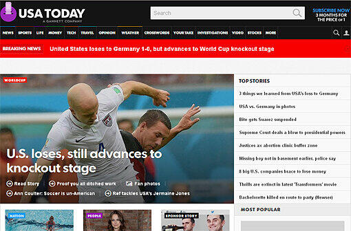 Für die "USA Today" steht, trotz Niederlage, der Einzug in die KO-Runde im Mittelpunkt.