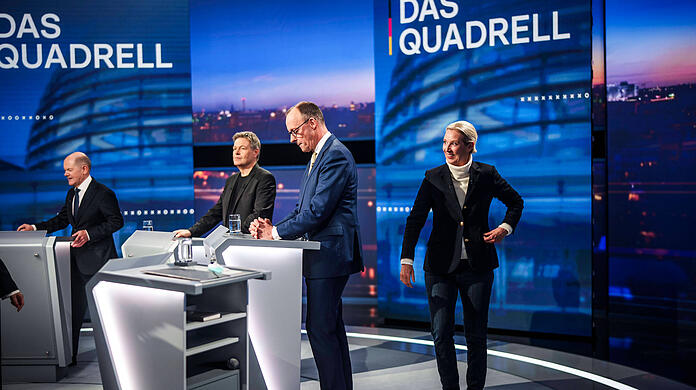 Das sogenannte Quadrell der Spitzenkandidaten zur Bundestagswahl auf RTL.