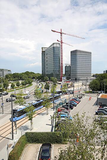 Tor zur Stadt im Münchner Osten: Die Bavaria Towers am Vogelweideplatz.
