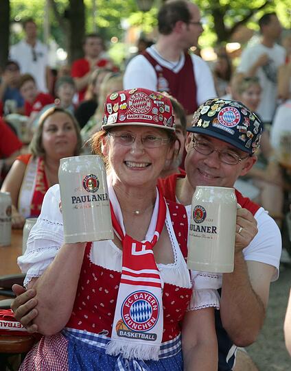 Bayern-Fans in Feierlaune.