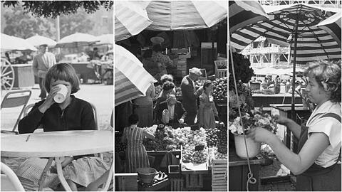 Zeitreise in die 50er Jahre: Klicken Sie sich durch Fotos vom Viktualienmarkt - viel Spaß!