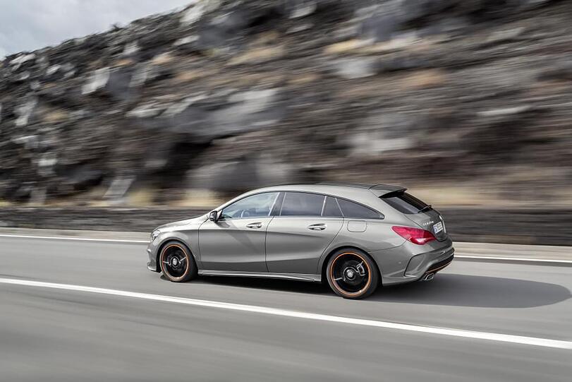 Der neue Mercedes CLA Shooting Brake wirkt aus allen Blickwinkeln sehr elegant. Und innendrin hat er reichlich Platz.