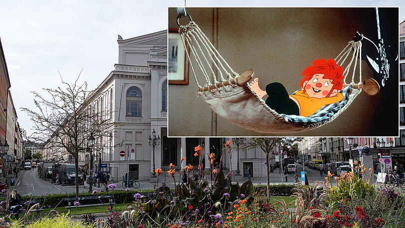 Immer schön gelassen bleiben - bald spannt Pumuckl seine Hängematte am Gärtnerplatz auf.