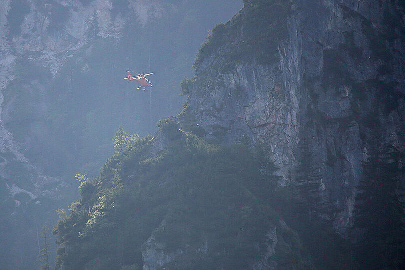 Der Rettungseinsatz in den Berchtesgadener Alpen - für den abgestürzten Wanderer kam jede Hilfe zu spät.