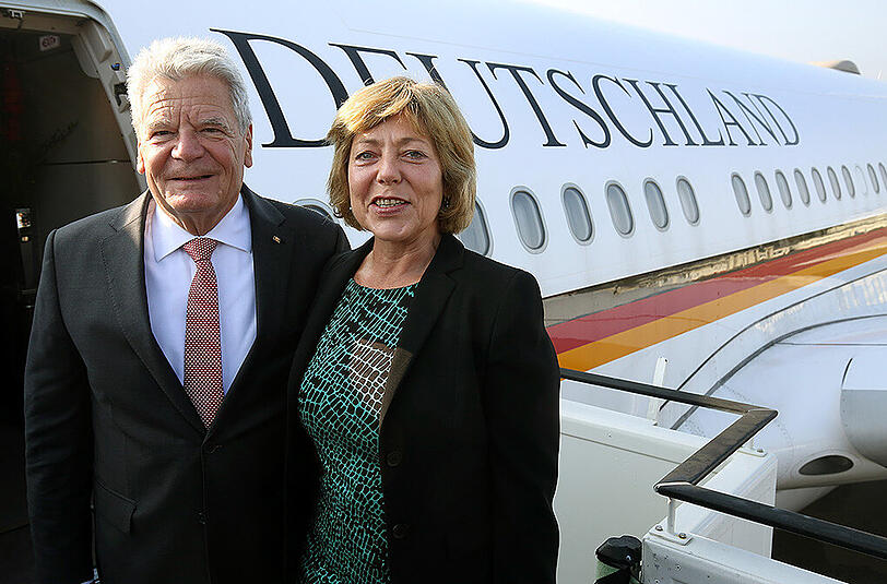 Bundespräsident Joachim Gauck gemeinsam mit seiner Lebensgefährtin Daniela Schadt.