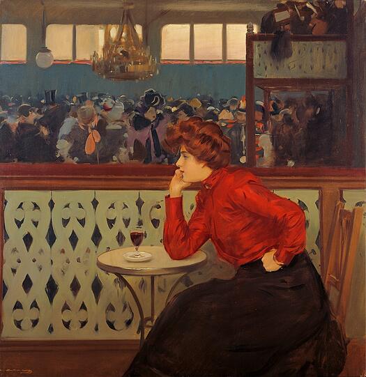 F&uuml;r den noblen Circulo del Liceo hat Ram&oacute;n Casas um 1901/02 Erinnerungen an den Moulin de la Galette verarbeitet.