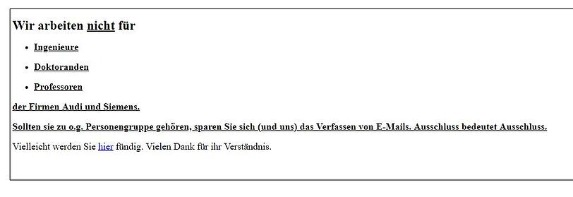 Strikt: Die Ausslussliste des Fliesenlegers.