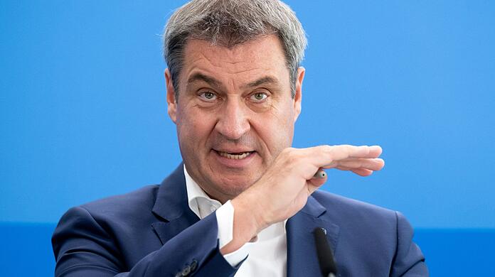 Bayerns Ministerpräsident Markus Söder (CSU) nimmt an einer Pressekonferenz teil.
