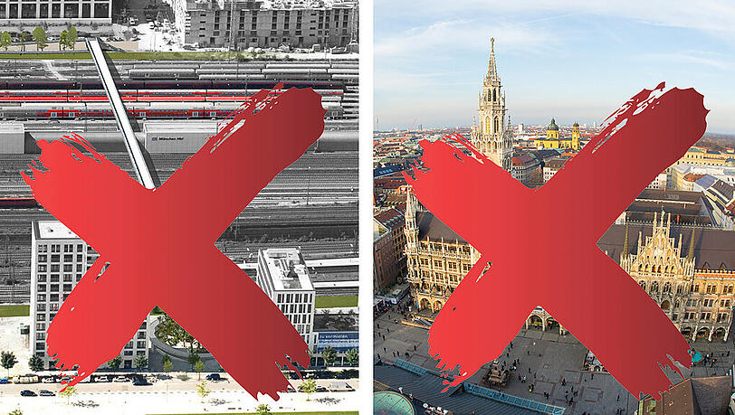 Potentielle Streich-Objekte: Der Arnulfsteg und Rathaus-Personal. Potentielle Streich-Objekte: Der Arnulfsteg und Rathaus-Personal.