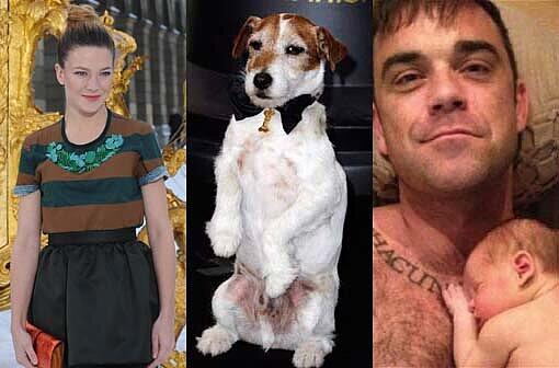 Sie sind eindeutige Gewinner im Jahr 2012: Kinoliebling Hannah Herzsprung, Oscar-Gewinner Uggie und Robbie Williams mit seiner zuckersüßen Tochter Teddy.