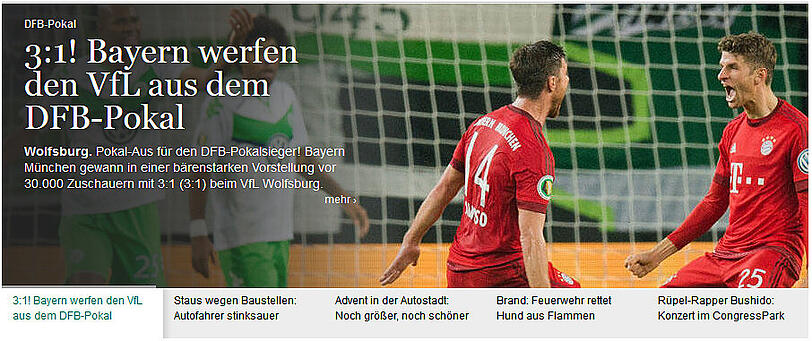 Die Pressestimmen zum Pokalspiel des FC Bayern gegen den VfL Wolfsburg.