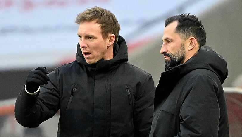 Für das Sportliche beim FC Bayern verantwortlich: Coach Julian Nagelsmann (l.) mit Sportvorstand Hasan Salihamidzic.