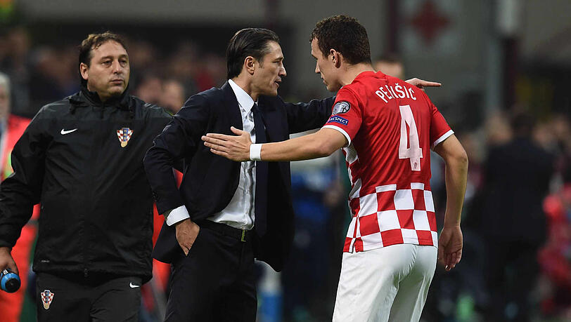 Arbeiteten bereits bei der kroatischen Nationalmannschaft zusammen: Niko Kovac (m.) und Ivan Perisic (r.). Arbeiteten bereits bei der kroatischen Nationalmannschaft zusammen: Niko Kovac (m.) und Ivan Perisic (r.).