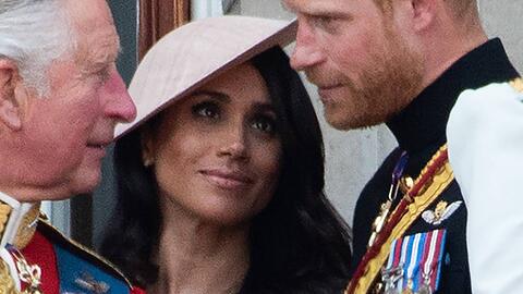 Charles, Meghan und Harry auf dem Balkon des Buckingham Palast im Juni 2018. Eine solche Szene wird man 2023 nicht sehen. (Archivbild)