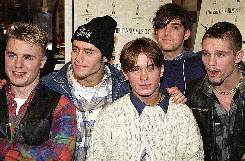 Damals waren sie noch richtige Bubis: Gary Barlow (l) mit Take That.