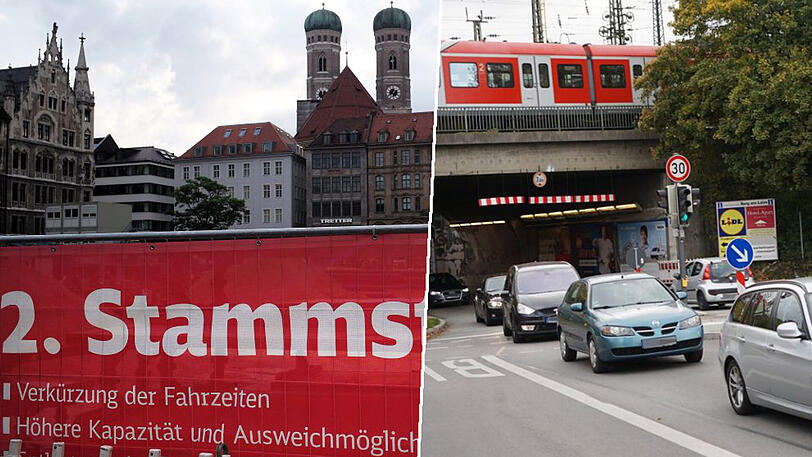 Beim Bau der zweiten Stammstrecke geht es 2019 vor allem am Marienhof zur Sache (links im Bild). Die Laimer Unterführung erhält ein neues Gesicht (rechts).