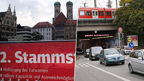 Beim Bau der zweiten Stammstrecke geht es 2019 vor allem am Marienhof zur Sache (links im Bild). Die Laimer Unterführung erhält ein neues Gesicht (rechts).