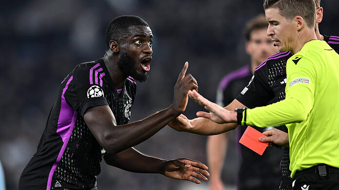 Bekam gegen Lazio Rom den roten Karton: Bayern-Verteidiger Dayot Upamecano.