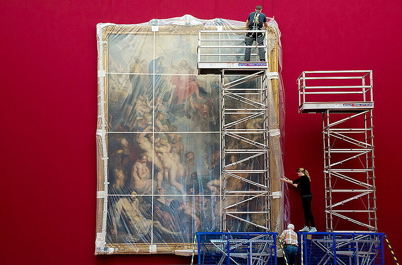 Die Umbau- und Sanierungsarbeiten in der Alten Pinakothek sollen noch bis 2018 andauern.