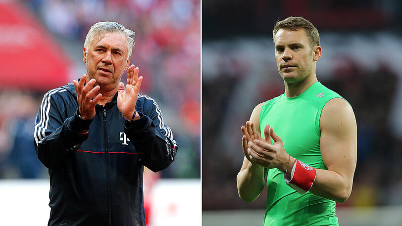 Computer-Liebe: Bayern-Trainer Carlo Ancelotti (links) und Bayern-Torhüter Manuel Neuer.