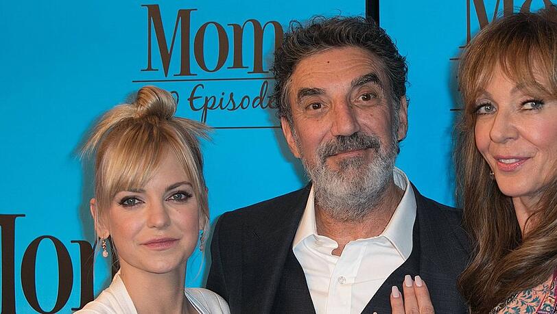 Anna Faris und Chuck Lorre 2018 bei der Feier zur 100. Episode von "Mom".