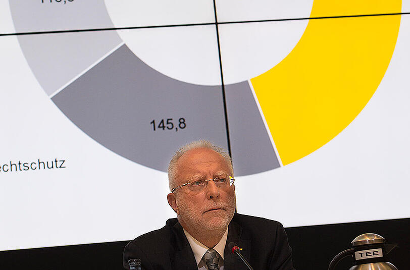 ADAC-Präsident August Markl bei der Jahrespressekonferenz 2015 in München.