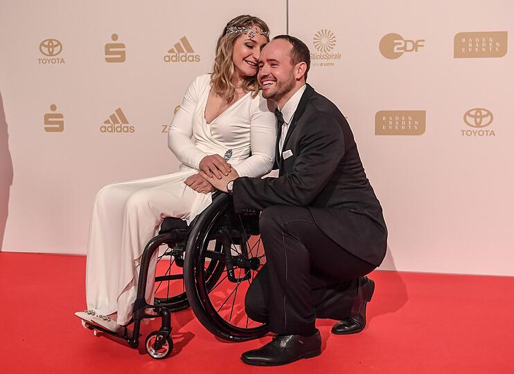 Die ehemalige Radsportlerin Kristina Vogel mit ihrem Partner Michael Seidenbecher.